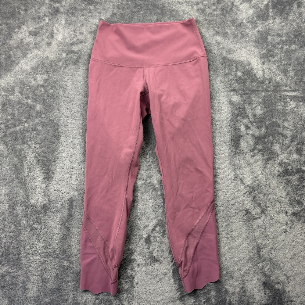Lululemon Wunder Under Crop II Roll Down Scallop Size 4 Vintage Plum Full On Lux